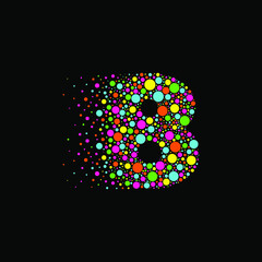 Number 8 in Dispersion Effect, Scattering Circles/Bubbles,Colorful vector	