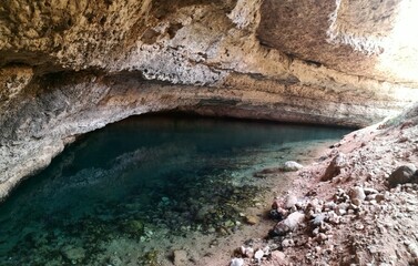 The Bimmah Sinkhole and Gorge on the Arabian Peninsula in Oman