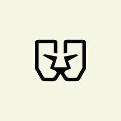 Fototapeta premium U logo lion vector icon illustrations