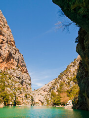 The Verdon Gorge (Gorges du Verdon), a river canyon in Cote d'Azur, Provence, France