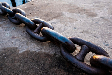 close up of a rusty chain