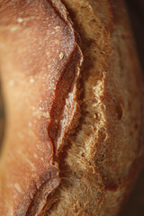 rustic bread crispy crust close-up