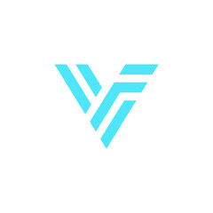 V logo vector VF color full alphabet icon illustrations