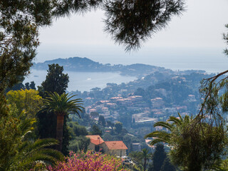 Fototapeta na wymiar View of the bay at Saint-Jean-Cap-Ferrat, French Riviera, Cote d'Azur, southern France