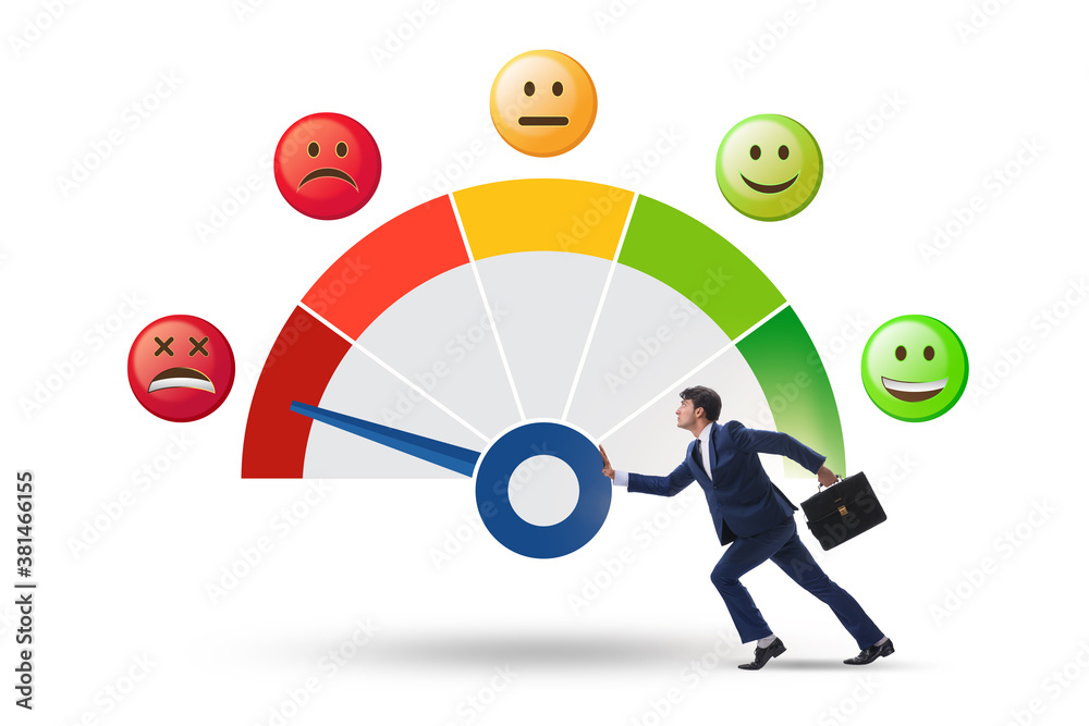 Wall mural concept of customer satisfaction with meter