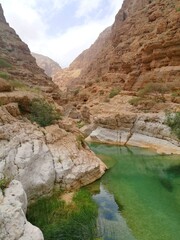 Fototapeta na wymiar The beautiful desert roads and landscapes of the Arabian Peninsula in Oman