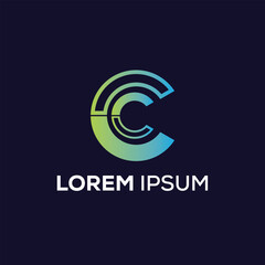 C letter logo icon design template.