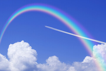 飛行機と光と入道雲 Wall Mural Wallpaper Murals Paylessimages