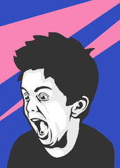 Yelling kid Illustration