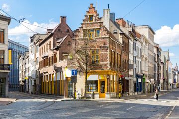 Meir Street Antwerp Belgium - obrazy, fototapety, plakaty