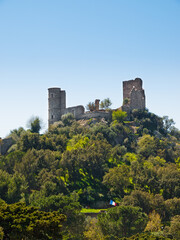 Fototapeta na wymiar Ruins of the castle Château de Grimaud, Cote d'Azur, Provence, southern France