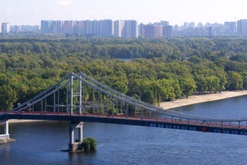 View of the Dnieper River and residential areas