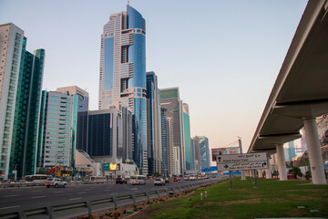 Fototapeta na wymiar Main road of UAE, Shaikh Zayed Road, Dubai.