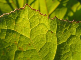 Innervation: close up of a green leaf 