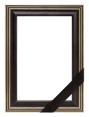 Wooden frame for paintings, mirrors or photo isolated on white background