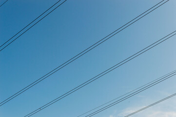 wires against the blue sky