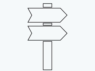 Signpost, pointer line icon, outline vector sign, linear style pictogram isolated on white background. Symbol, logo illustration. vector illustration.