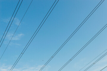wires against the blue sky