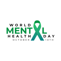 Design for World mental health day. Annual campaign. Raising awareness of mental health. Control and protection. Medical health care design.