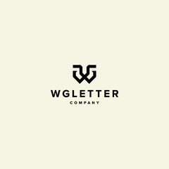 W logo vector WG alphabet icon illustrations