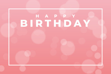 Happy birthday banner. Birthday party background design with confetti on blurry pink background