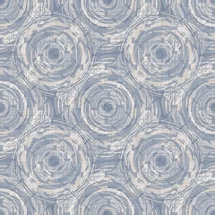 Behang Naadloze Franse boerderij gestippelde linnen patroon. Provence blauw wit geweven textuur. Shabby chique stijl decoratieve cirkel dot stof achtergrond. Textiel rustiek all-over print © Limolida Studio