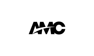 initial letter A, M, and C with check mark solution logo design template