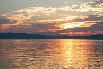 Pastel sunset over Lake Champlain