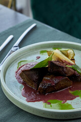 Dish by veal 