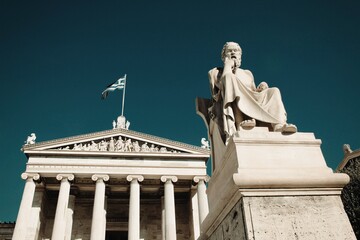 Naklejka premium Statue of the ancient Greek philosopher Socrates in Athens, Greece.