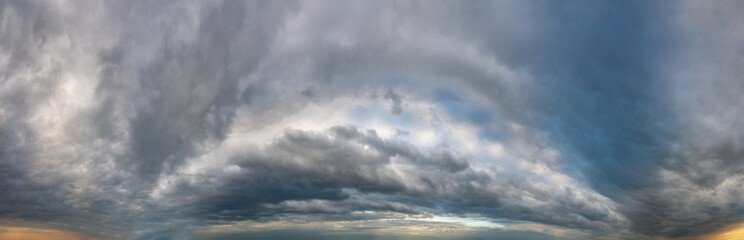 Fototapeta na wymiar Fantastic dark thunderclouds, sky panorama