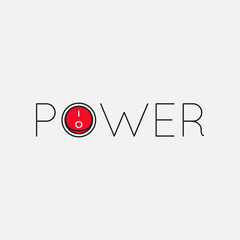 Power logo with power button on white background
