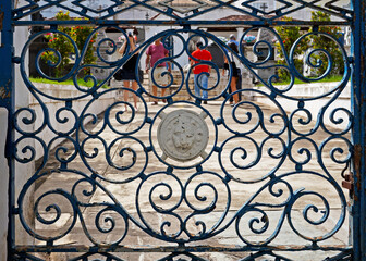 Cemetery gate grid, Sao Joao del Rei, Minas Gerais, Brazil 