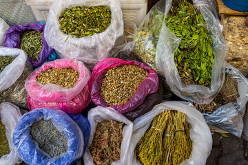 Fototapeta premium Fez, Morocco - June 26, 2019: Traditional market in Meknes, Morocco in Africa.