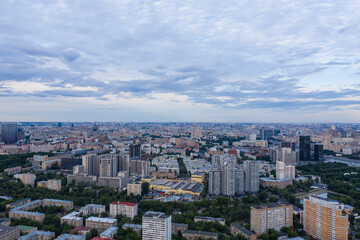 Fototapeta na wymiar Moscow view from a drone
