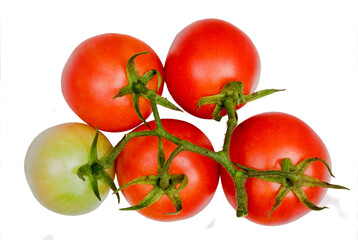Cherry tomato isolated on white, top view