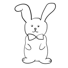 Rabbit or Hare. Fairy tale. Vector in Children's Style. Holiday illustration. Vector illustration.