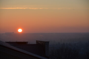 Fototapeta premium sunset over the river