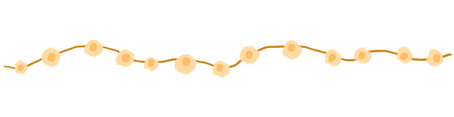 Hand drawn string of lights isolated on white