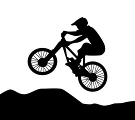 silhouette of a person riding bicycle