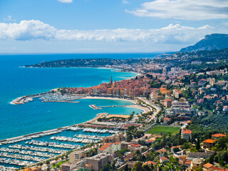 View of Menton, French Riviera, Cote d'Azur, southern France