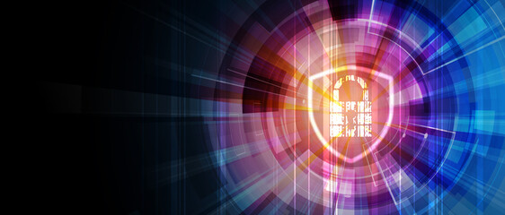 Cybersecurity and information or network protection. Future technology web services for business and internet project