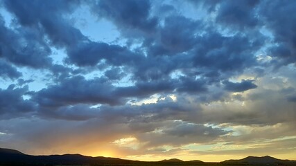 Cloudy Sunset over Rural Nevada Horizon