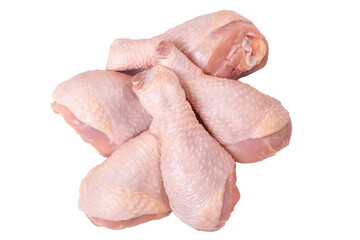 raw chicken legs isolated on white