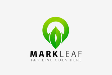 Colorful Pin Mark Leaf Location Logo Design Vector Illustration