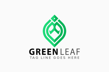 Abstract Green Leave Logo Design Vector Illustration