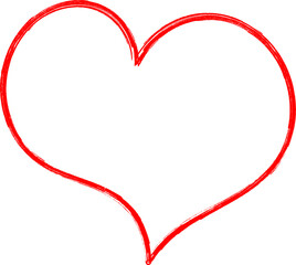 Red heart - outline drawing for an emblem or logo. Template for greeting card for Valentine's Day.