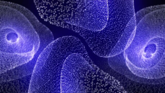Loop of fractal digital art like a group of cells, microorganisms.