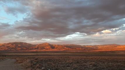 Rural Nevada Mountain Cloudy Sunset