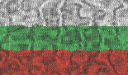 Detailed Illustration of a Knitted Flag of Bulgaria